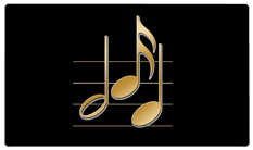 DNSEMP-C-382-GD Music Notes Gold